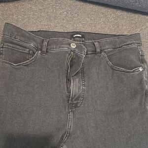 Charcoal Gray Women's Jeans by Express 12 High rise Hyper Stretch